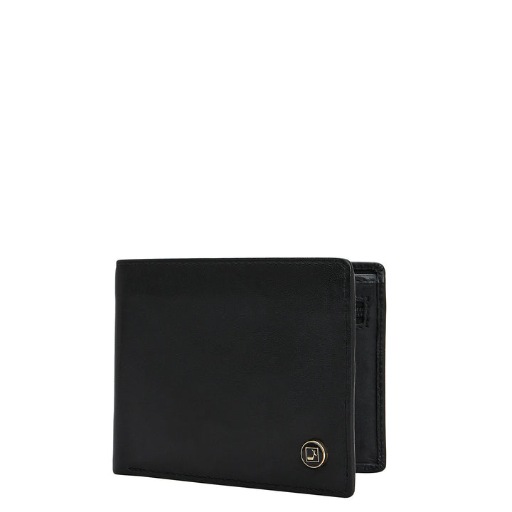 Black & Cognac Plain Leather Mens Wallet & Belt Gift Set