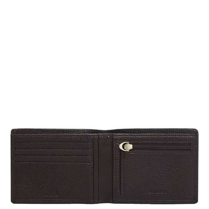 Brown & Black Wax Leather Mens Wallet & Belt Gift Set