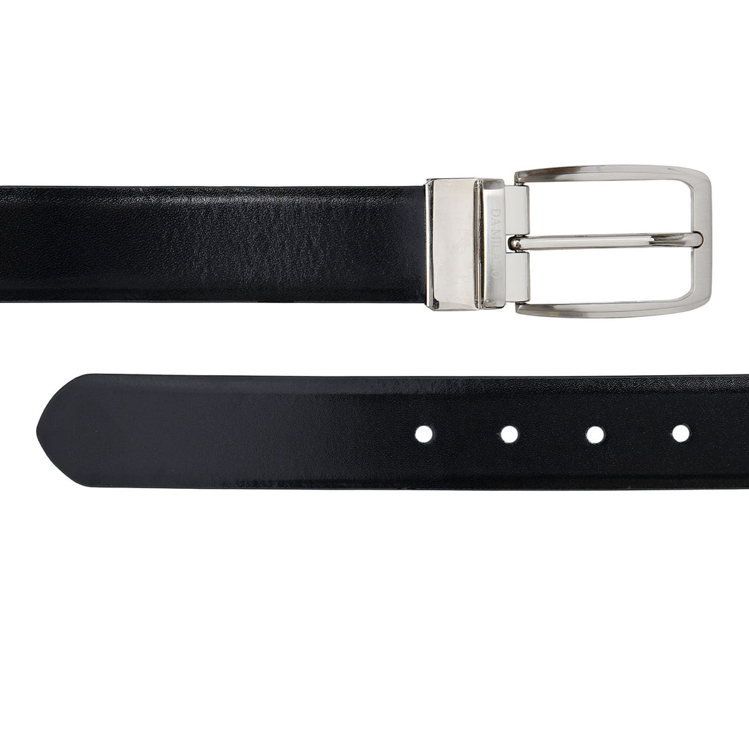 Black & Cognac Plain Leather Mens Wallet & Belt Gift Set