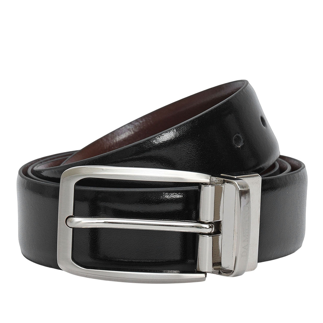 Black & Cognac Plain Leather Mens Wallet & Belt Gift Set