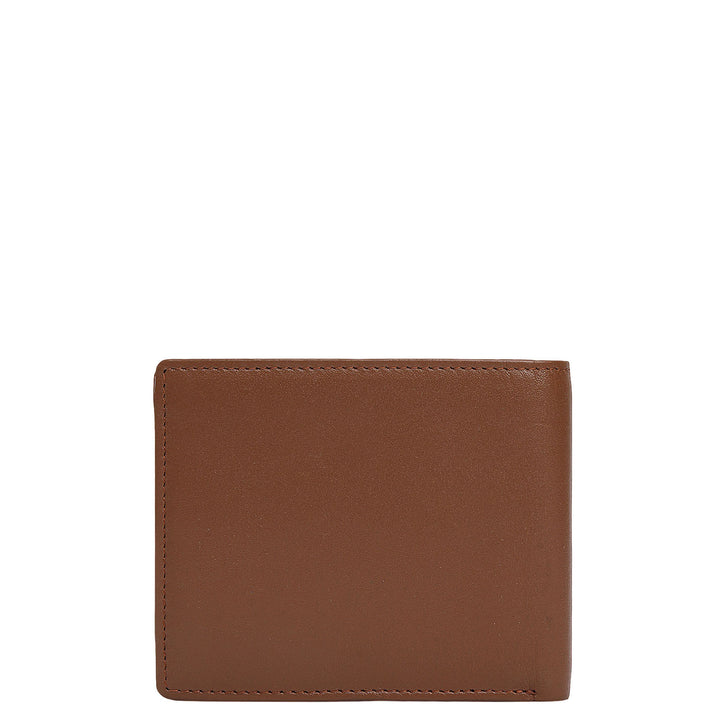 Black & Cognac Plain Leather Mens Wallet & Belt Gift Set