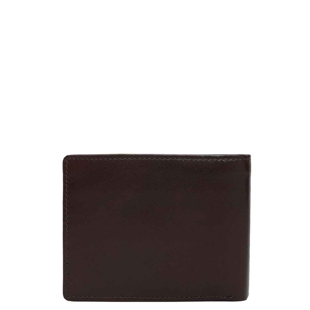 Black & Brown Plain Leather Mens Wallet & Belt Gift Set