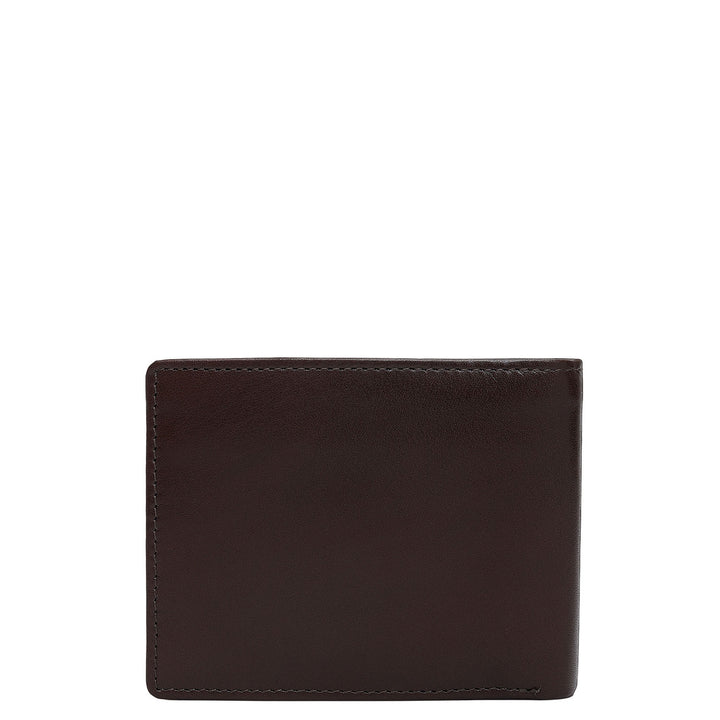Black & Brown Plain Leather Mens Wallet & Belt Gift Set