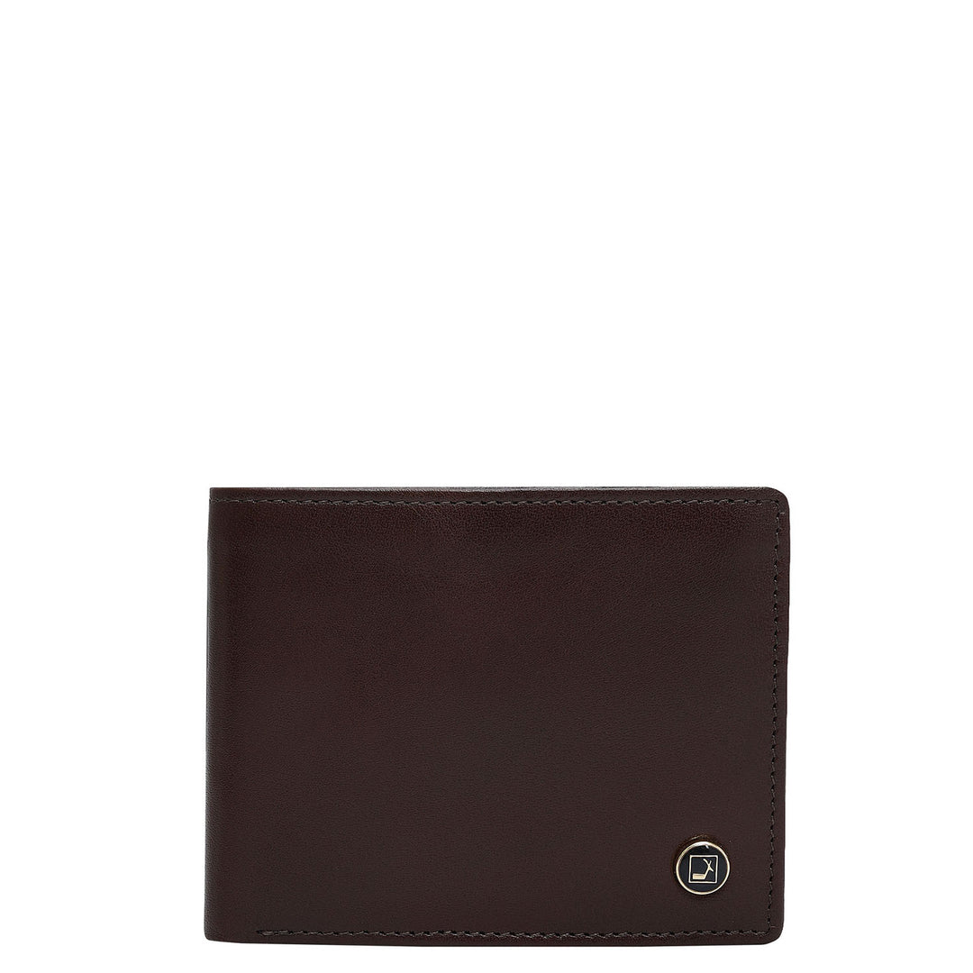 Black & Brown Plain Leather Mens Wallet & Belt Gift Set