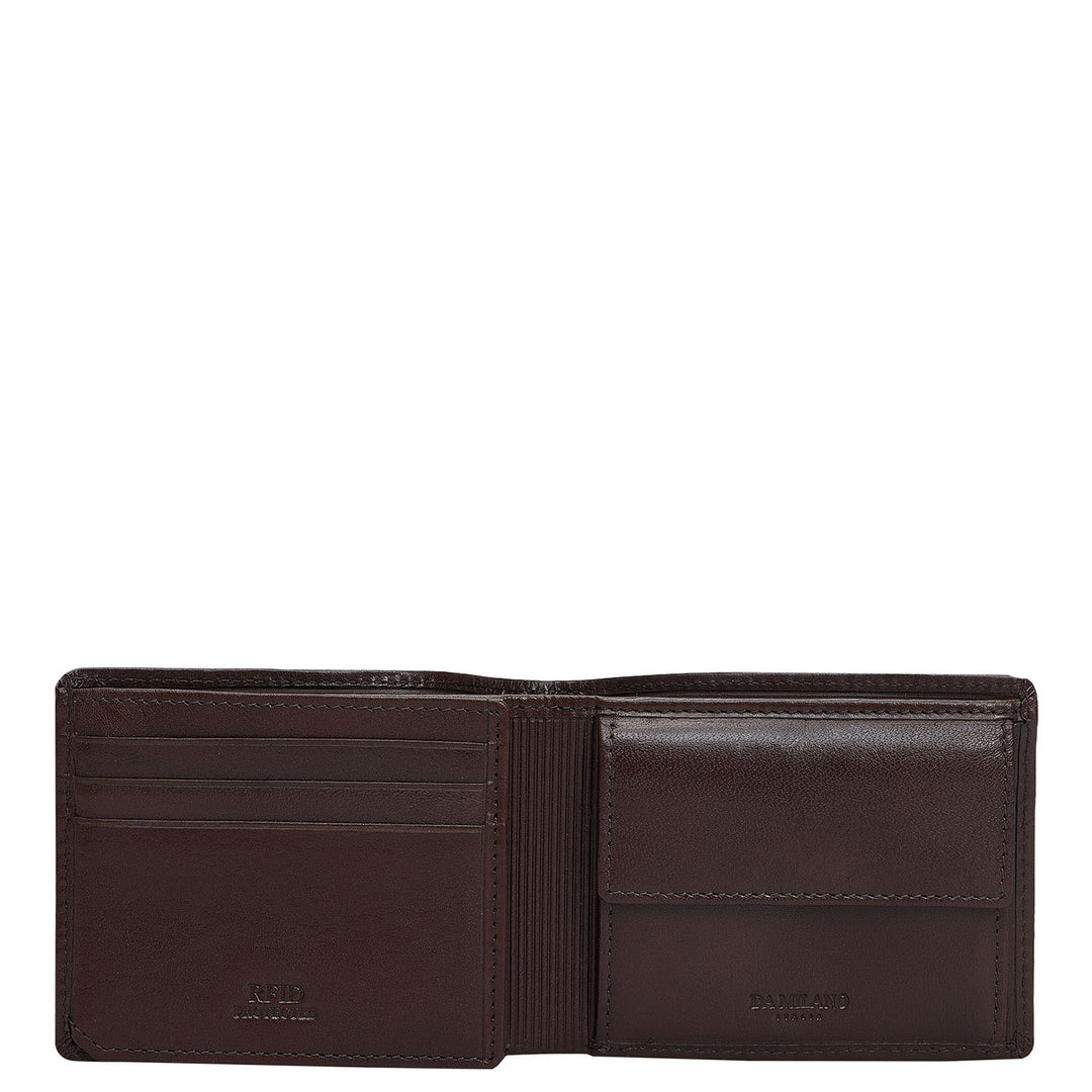 Black & Brown Plain Leather Mens Wallet & Belt Gift Set