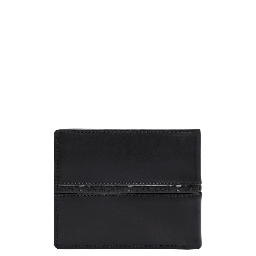 Black & Brown Plain Leather Mens Wallet & Belt Gift Set