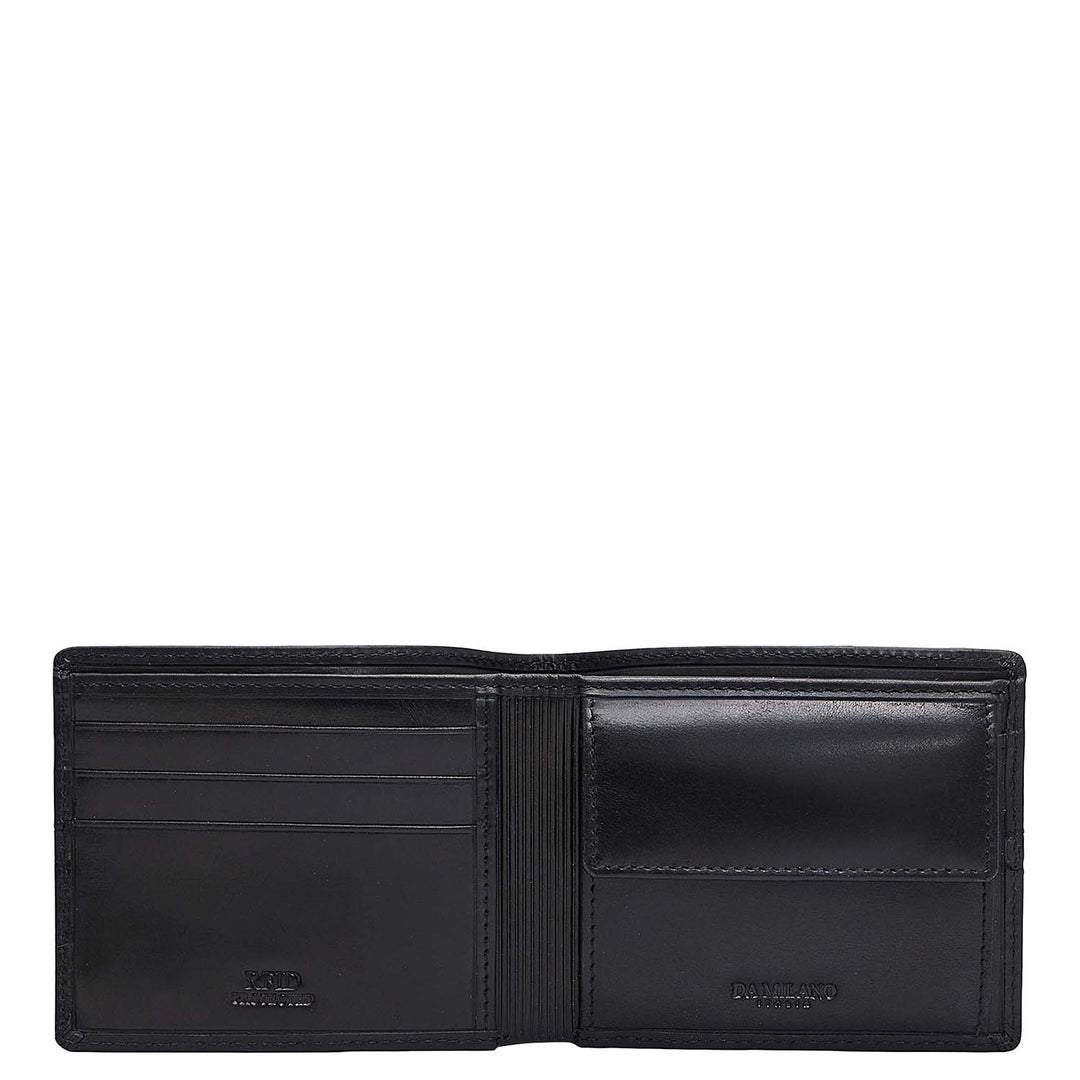 Black & Brown Plain Leather Mens Wallet & Belt Gift Set