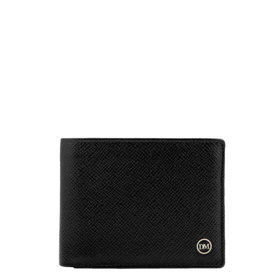 Black Saffiano Franzy Leather Mens Wallet & Belt Gift Set