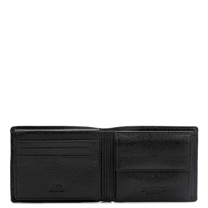 Black Saffiano Franzy Leather Mens Wallet & Belt Gift Set
