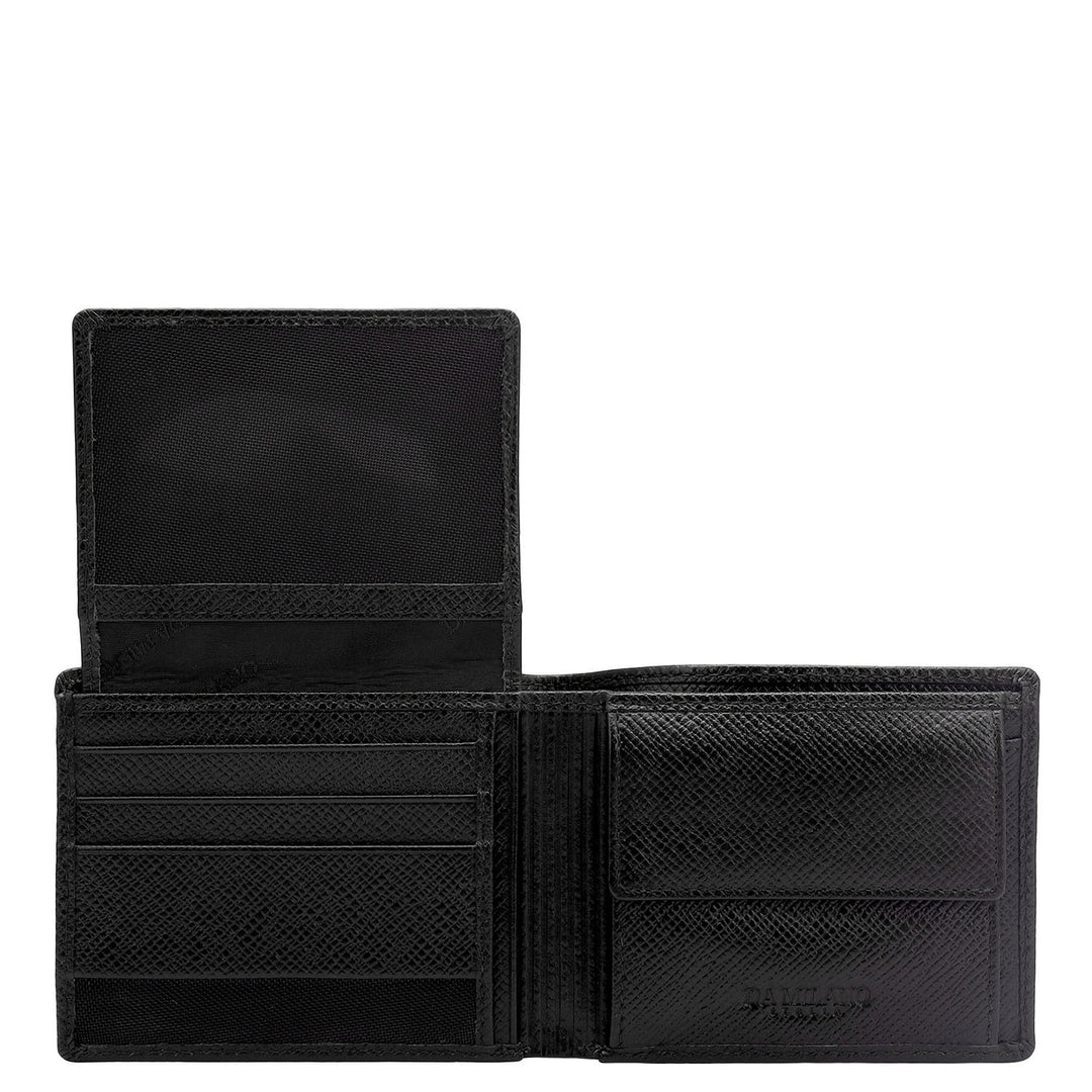 Black Saffiano Franzy Leather Mens Wallet & Belt Gift Set