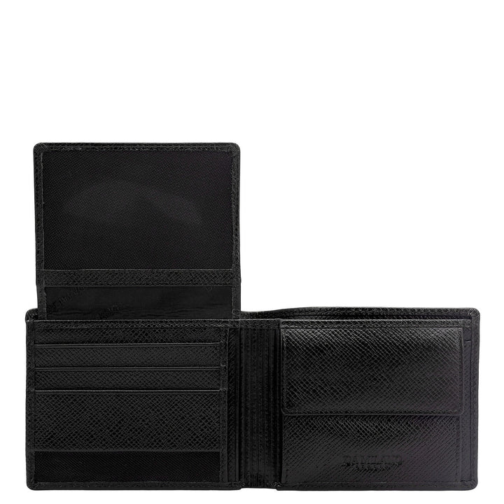 Black Saffiano Franzy Leather Mens Wallet & Belt Gift Set