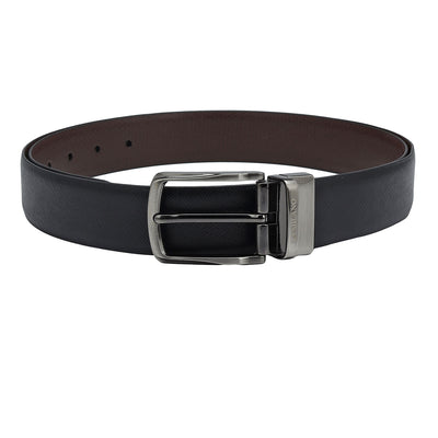 Black Saffiano Franzy Leather Mens Wallet & Belt Gift Set
