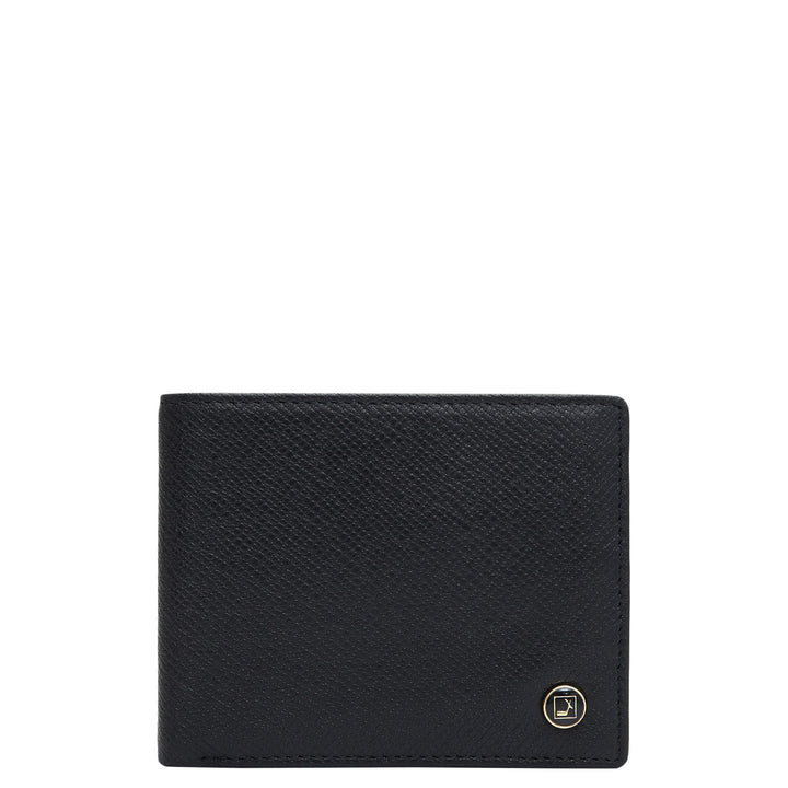 Black & Cognac Saffiano Franzy Leather Mens Wallet & Belt Gift Set