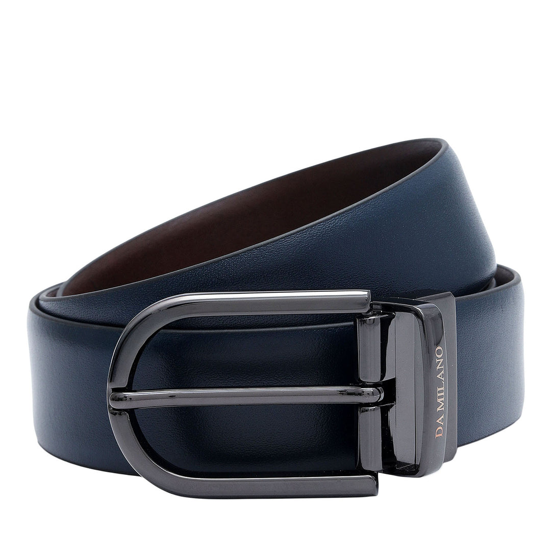 Blue & Brown Pln Leather Mens Wallet & Belt Gift Set