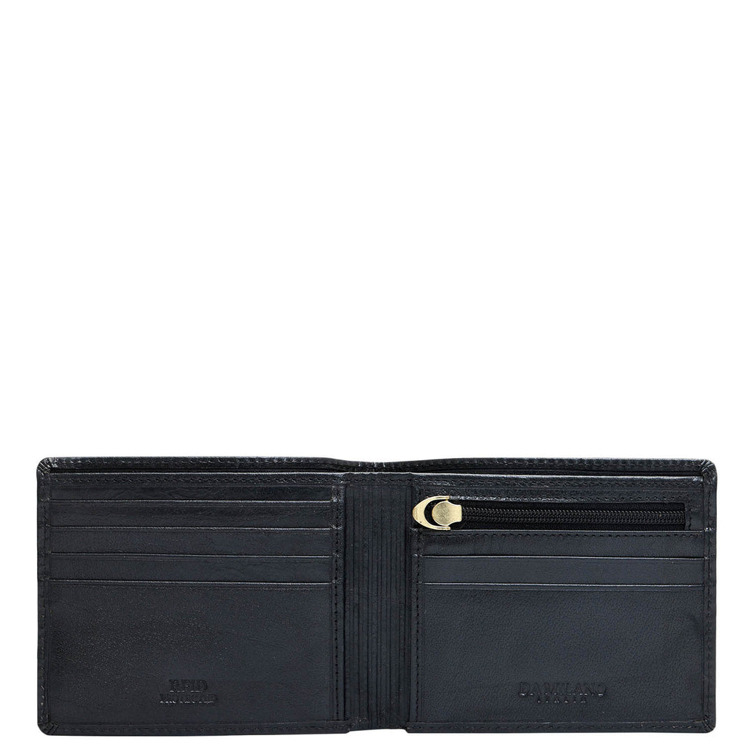 Blue & Brown Pln Leather Mens Wallet & Belt Gift Set