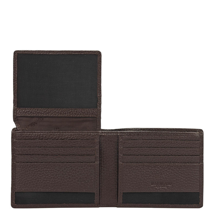 Chocolate & Black Leather Mens Wallet & Belt Gift Set