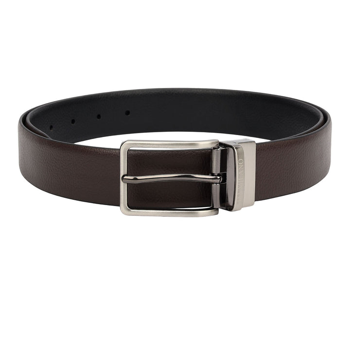 Chocolate & Black Leather Mens Wallet & Belt Gift Set