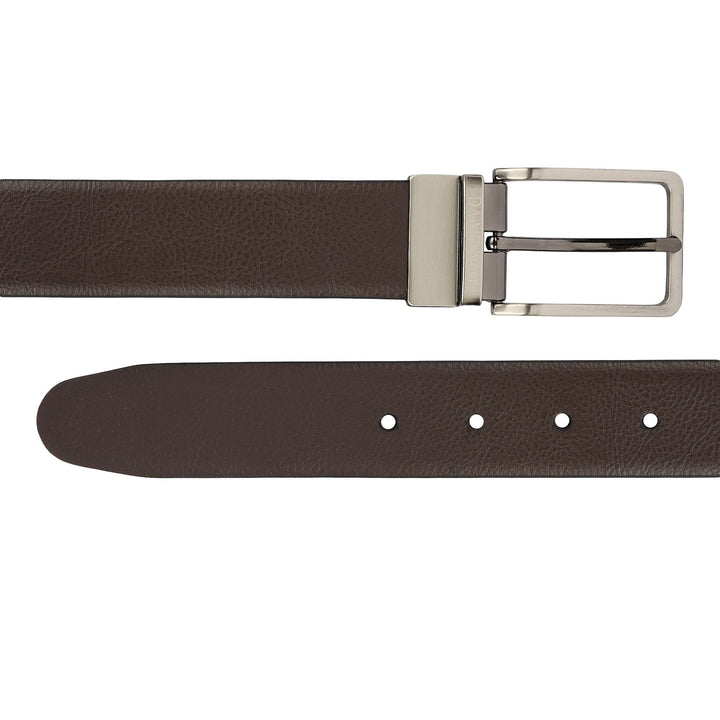 Chocolate & Black Leather Mens Wallet & Belt Gift Set