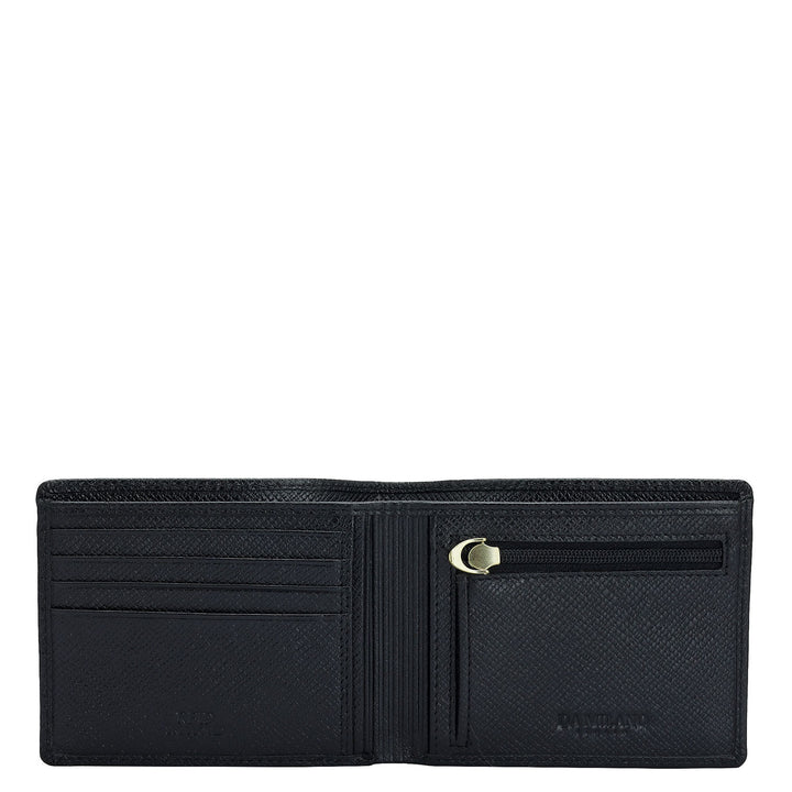 Black Saffiano Franzy Leather Mens Wallet & Belt Gift Set