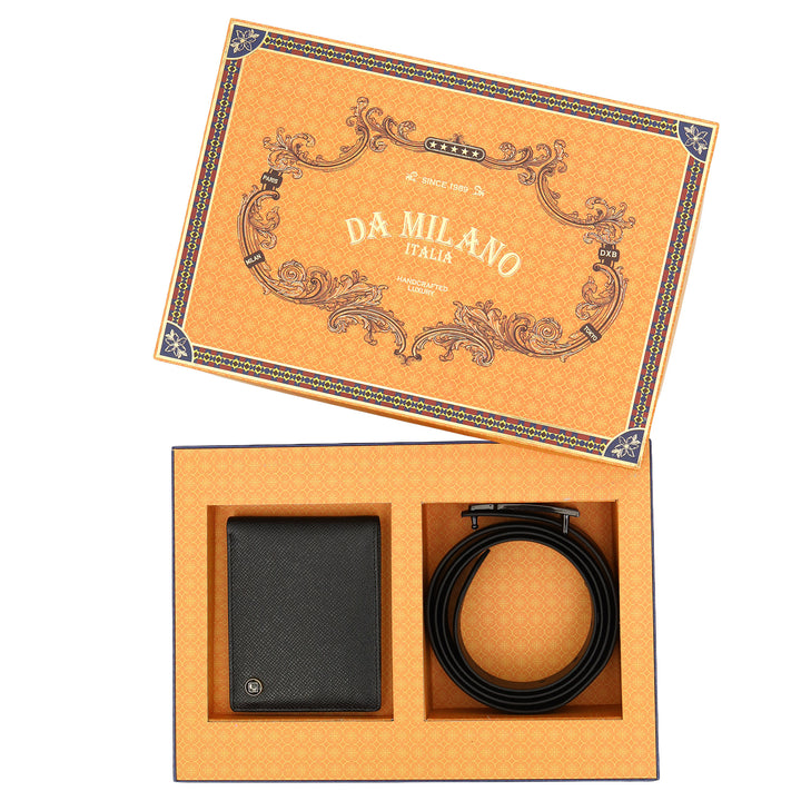 Saffiano Leather Men's Gift Set - Black