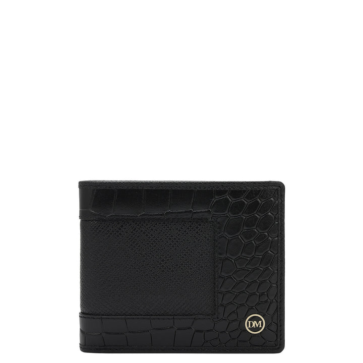 Black Croco Franzy Leather Mens Wallet & Belt Gift Set