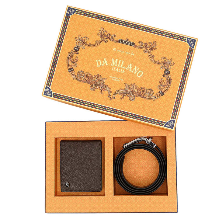 Pebble Leather  Men's Gift Set - Cognac & Black