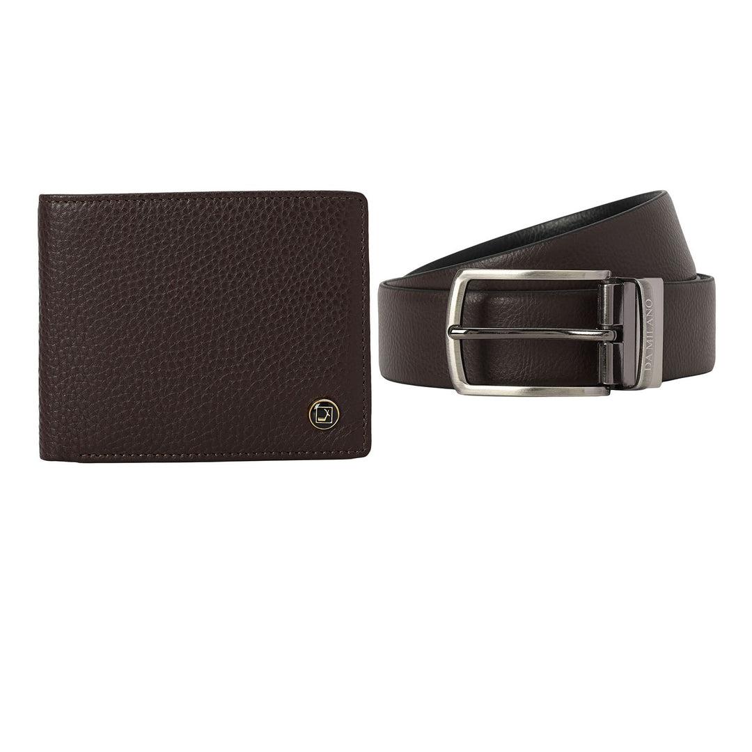 Pebble Leather  Men's Gift Set - Cognac & Black