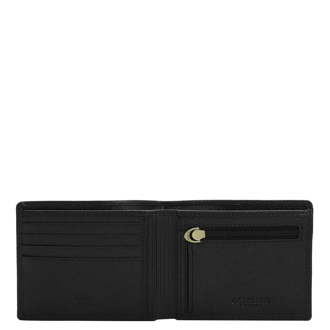 Black Saffiano Franzy Leather Mens Wallet & Belt Gift Set