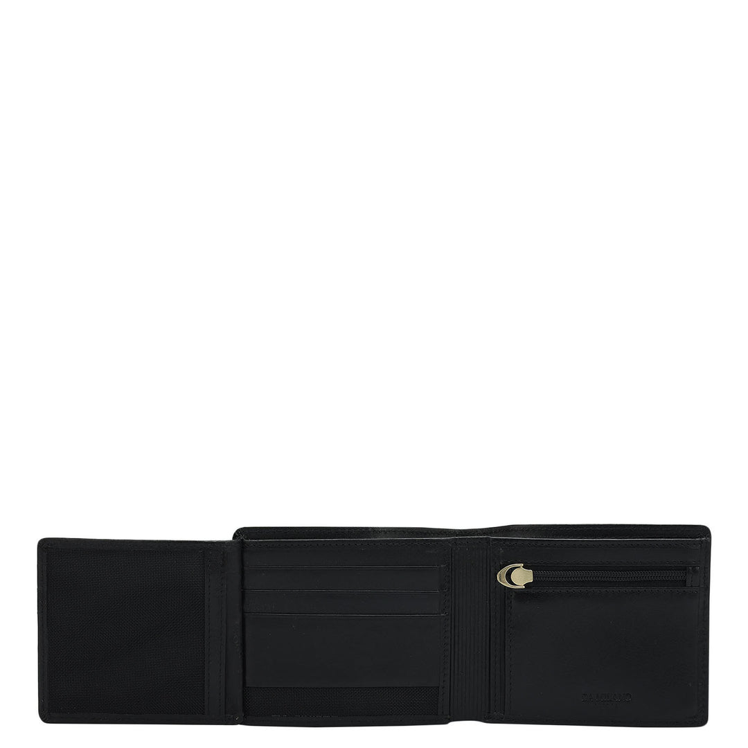 Black Plain Leather Mens Wallet & Belt Gift Set
