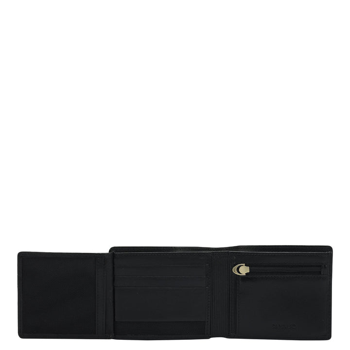 Black Plain Leather Mens Wallet & Belt Gift Set