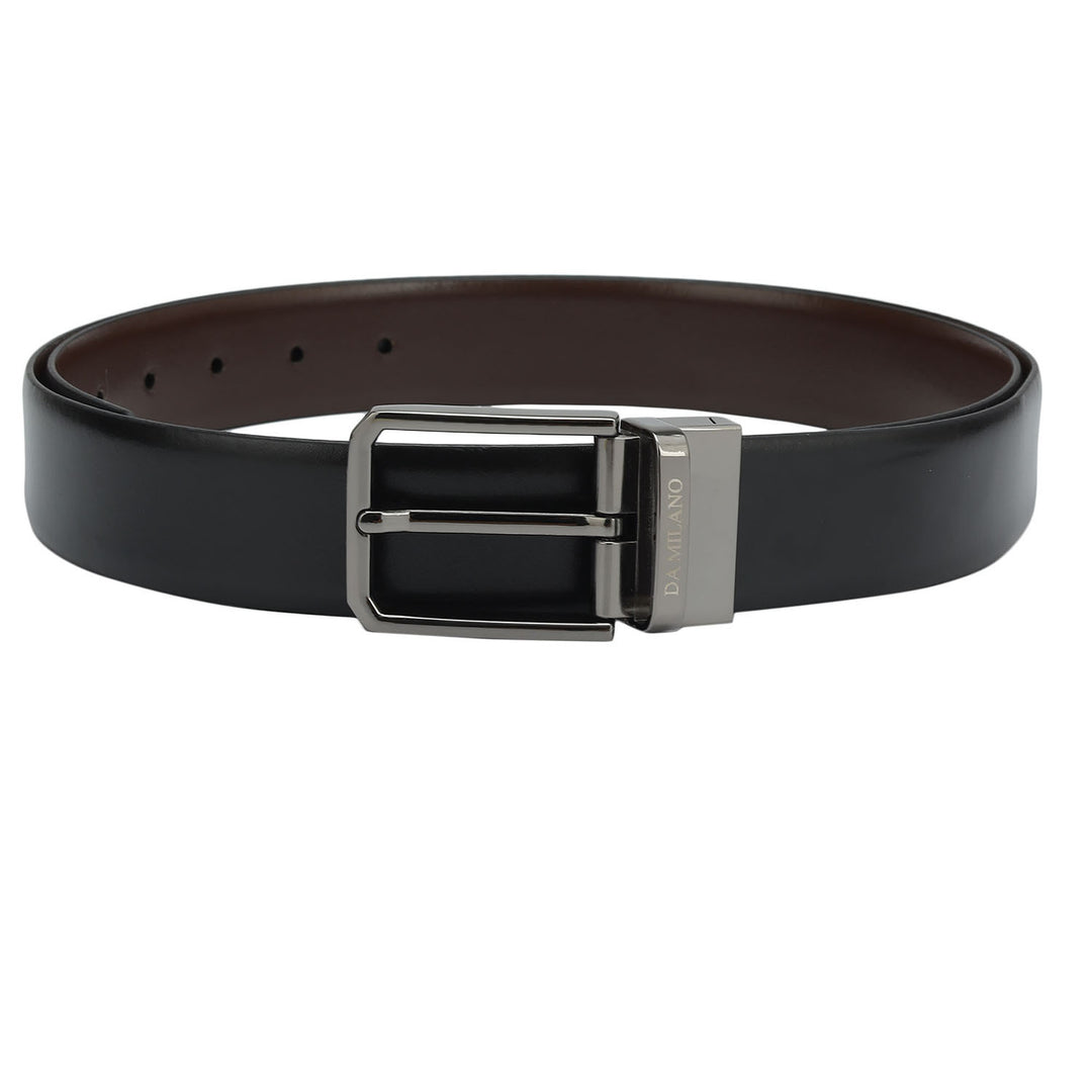 Black Plain Leather Mens Wallet & Belt Gift Set