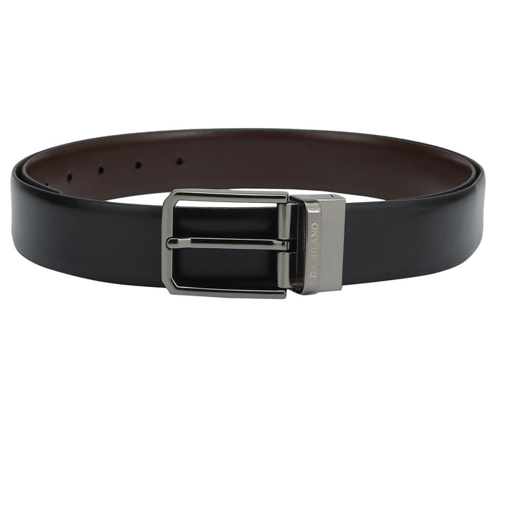 Black Plain Leather Mens Wallet & Belt Gift Set