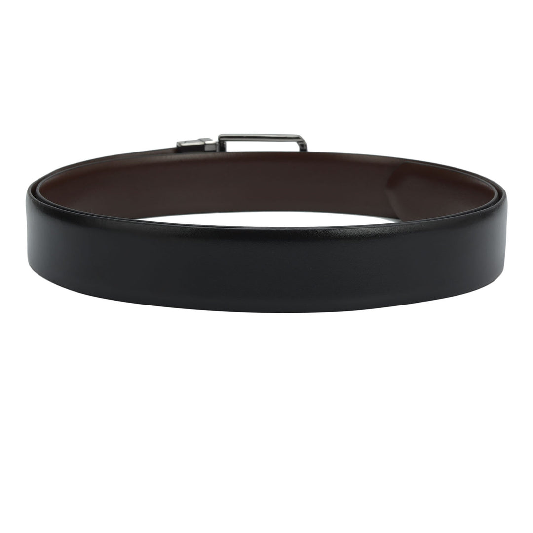 Black Plain Leather Mens Wallet & Belt Gift Set