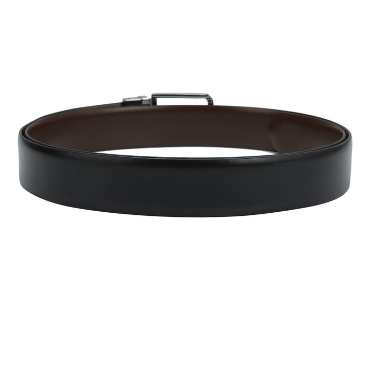 Black Plain Leather Mens Wallet & Belt Gift Set