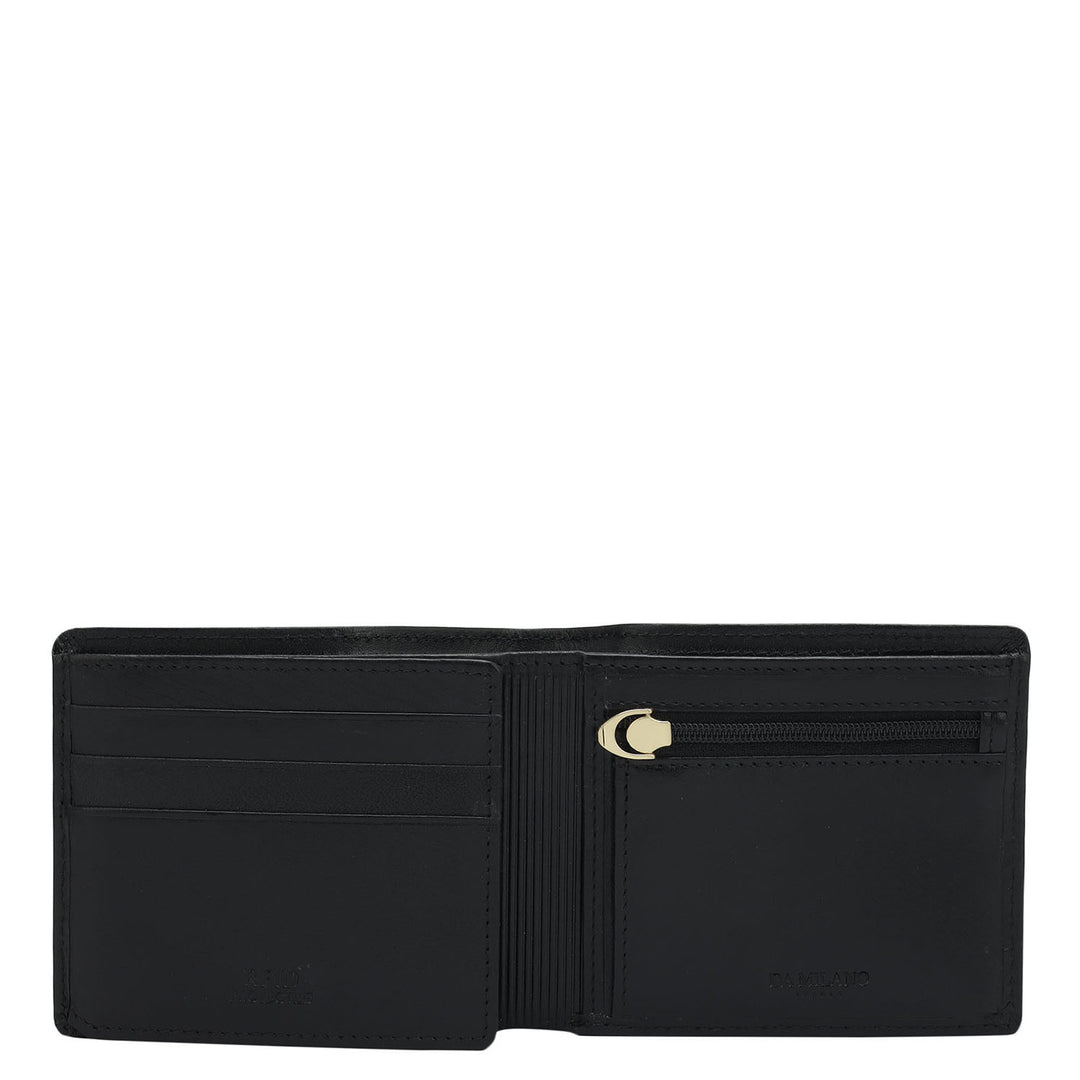 Black Plain Leather Mens Wallet & Belt Gift Set