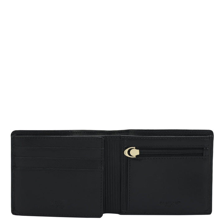 Black Plain Leather Mens Wallet & Belt Gift Set