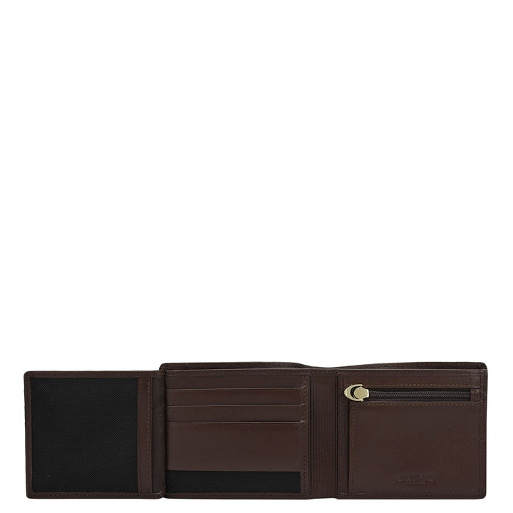 Brown Plain Leather Mens Wallet & Belt Gift Set