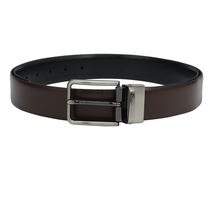 Brown Plain Leather Mens Wallet & Belt Gift Set