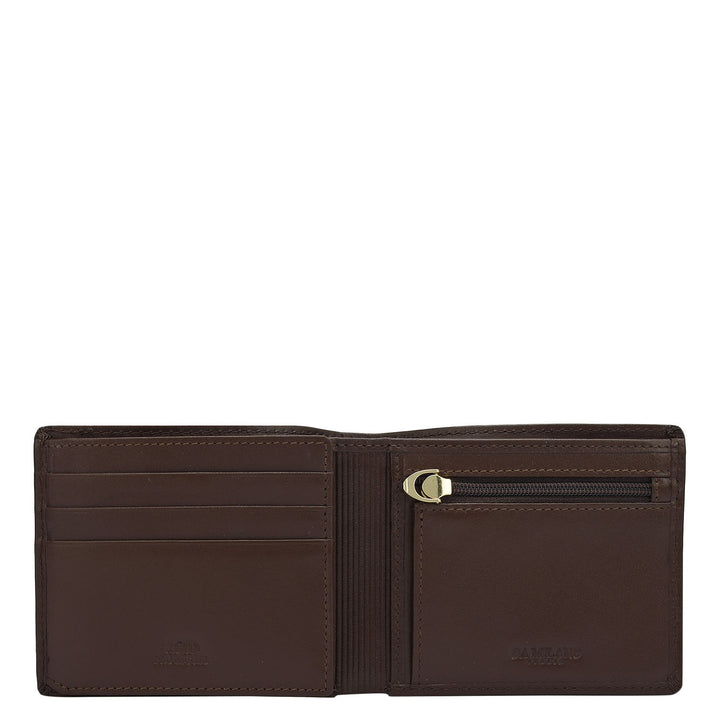 Brown Plain Leather Mens Wallet & Belt Gift Set