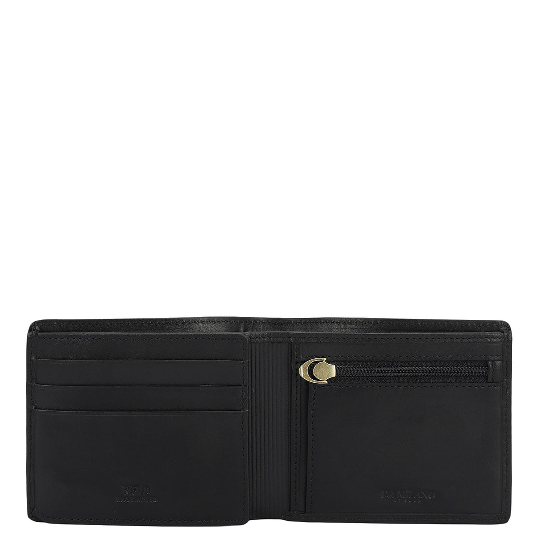 Black Plain Leather Mens Wallet & Belt Gift Set
