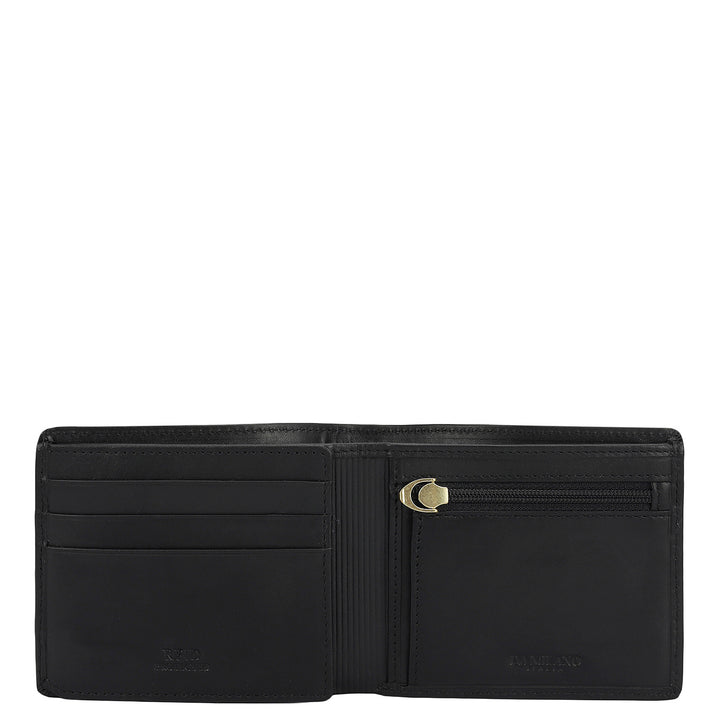 Black Plain Leather Mens Wallet & Belt Gift Set