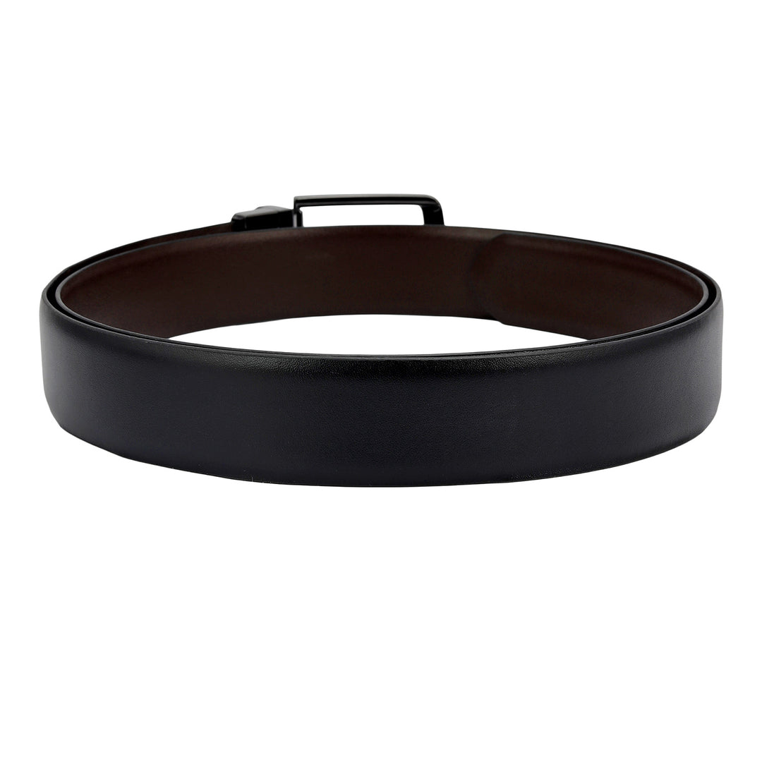 Black Plain Leather Mens Wallet & Belt Gift Set