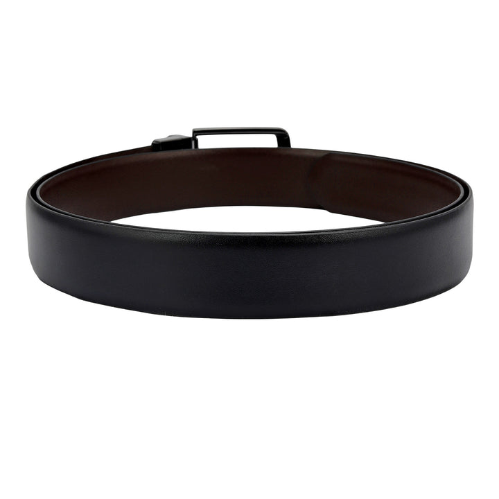 Black Plain Leather Mens Wallet & Belt Gift Set