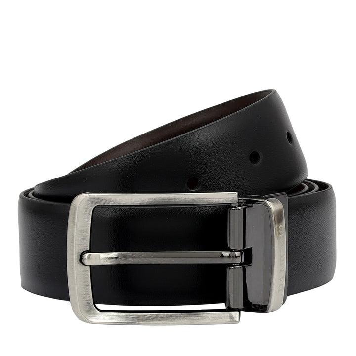 Black Plain Leather Mens Wallet & Belt Gift Set