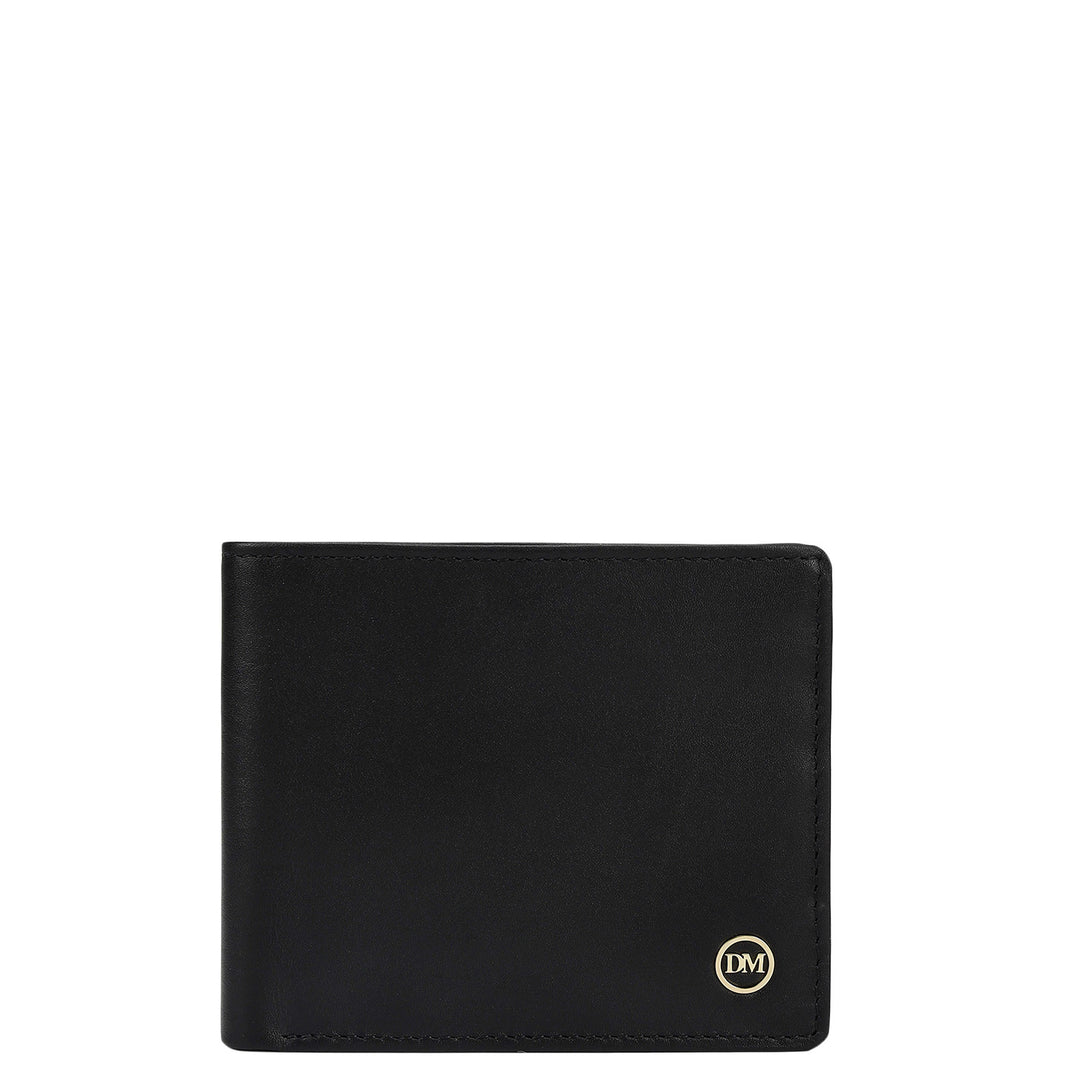 Black Plain Leather Mens Wallet & Belt Gift Set