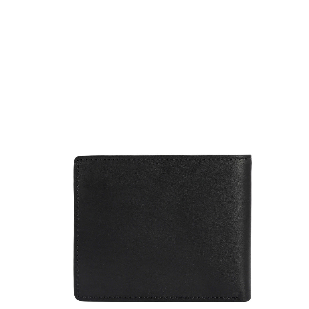 Black Plain Leather Mens Wallet & Belt Gift Set