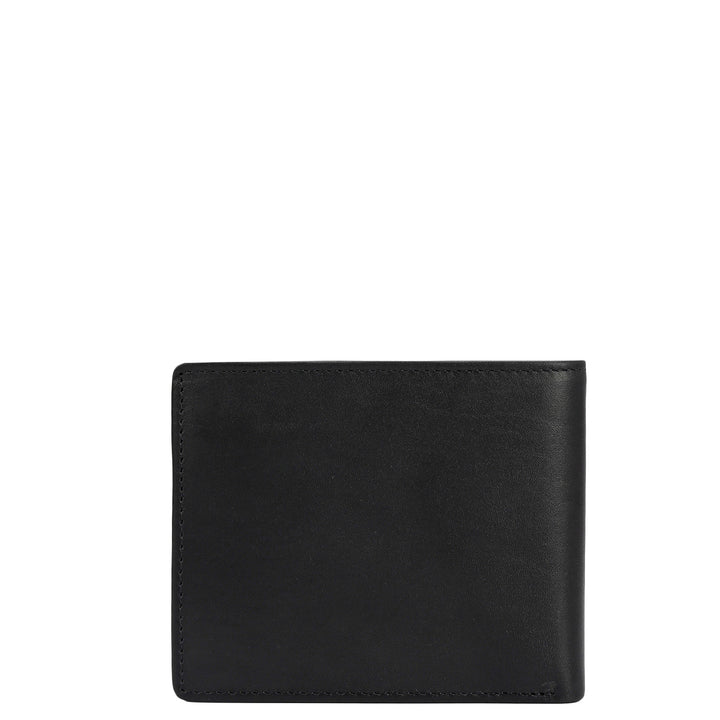 Black Plain Leather Mens Wallet & Belt Gift Set