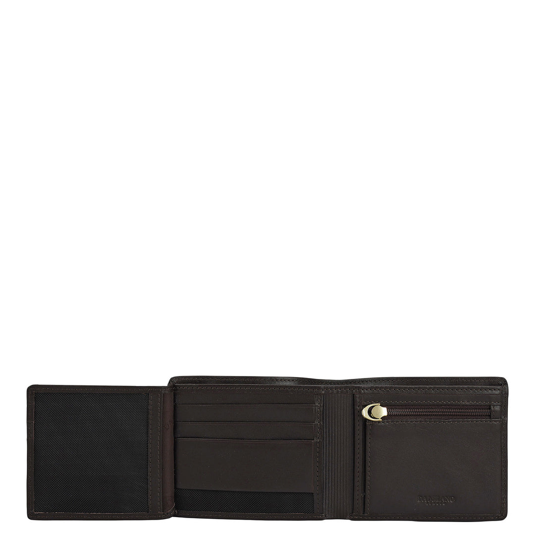 Brown Plain Leather Mens Wallet & Belt Gift Set