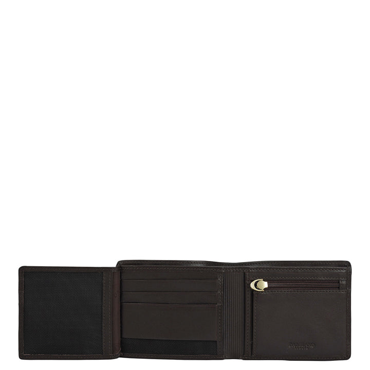 Brown Plain Leather Mens Wallet & Belt Gift Set