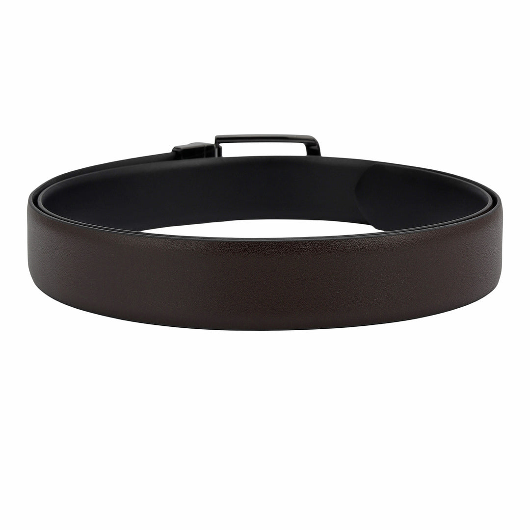 Brown Plain Leather Mens Wallet & Belt Gift Set